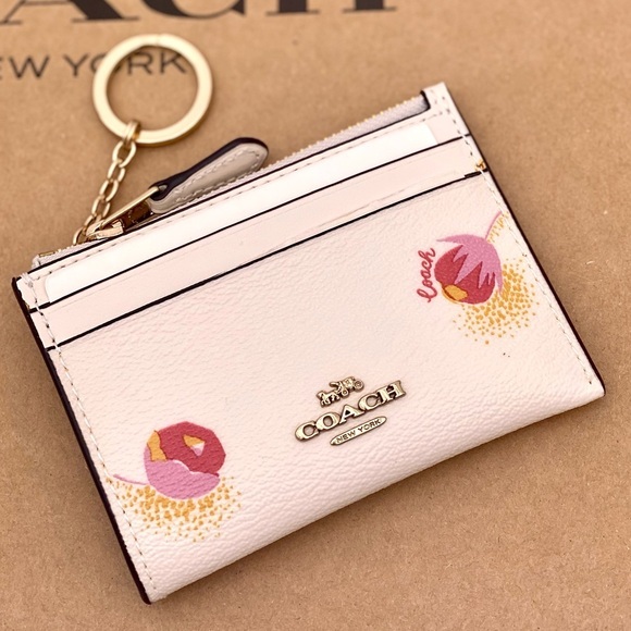 Coach Mini Skinny ID Case Small Wallet 
With Pop Floral Print - Picture 1 of 11